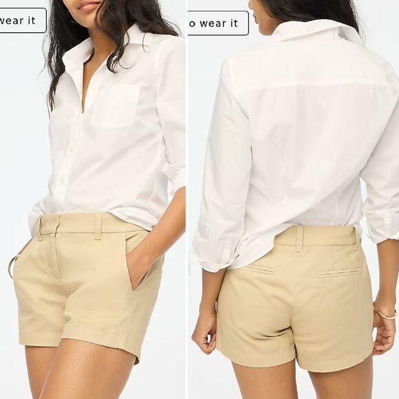 J. Crew Beige 5" Classic Cotton Chino Shorts Plussize 14 - Picture 1 of 12